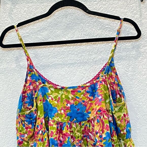 NATURAL LIFE Gigi Floral Babydoll Mini Dress in Multi Starburst size Large - Picture 5 of 13